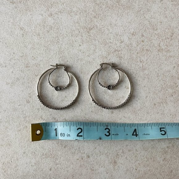 Luv Aj Silver Hoop Earrings - Picture 4 of 6